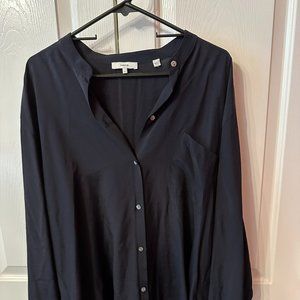Vince Must have Long Sleeve Basic Black Blouse XL